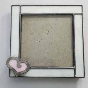Carr Frames Stained Glass Photo Frame White Pink Heart